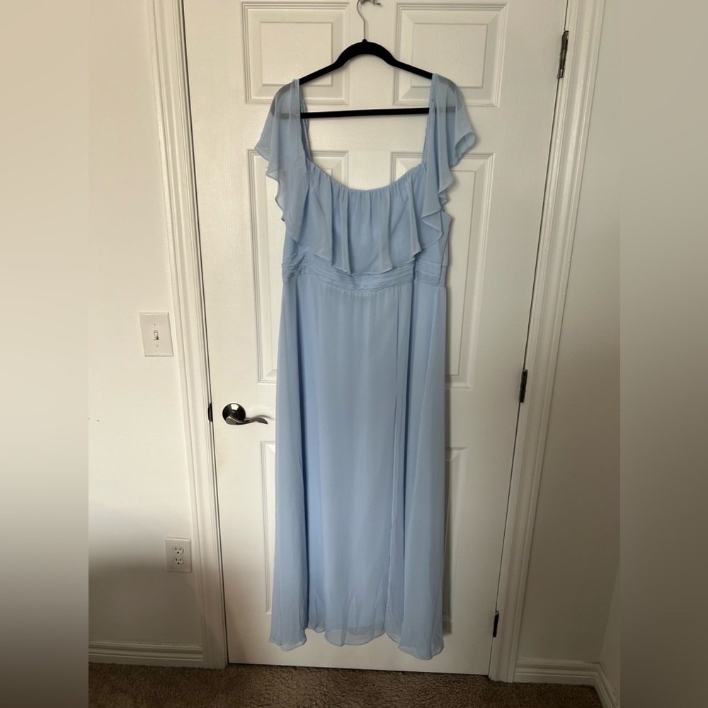 Ever Pretty Soft Blue Ruffled Gown